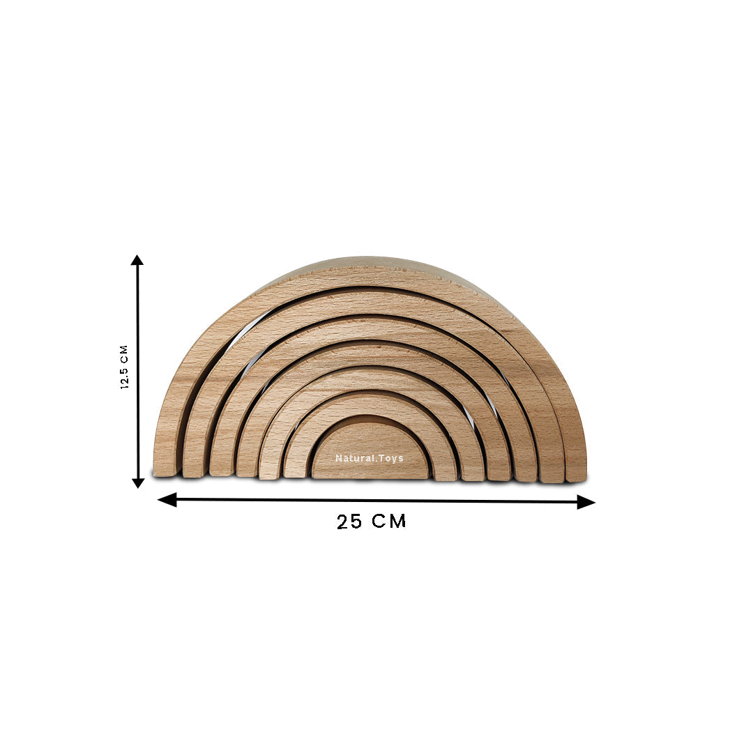 Buy 7 PC Wooden Uncolored Rainbow Stacker | Natural Toys