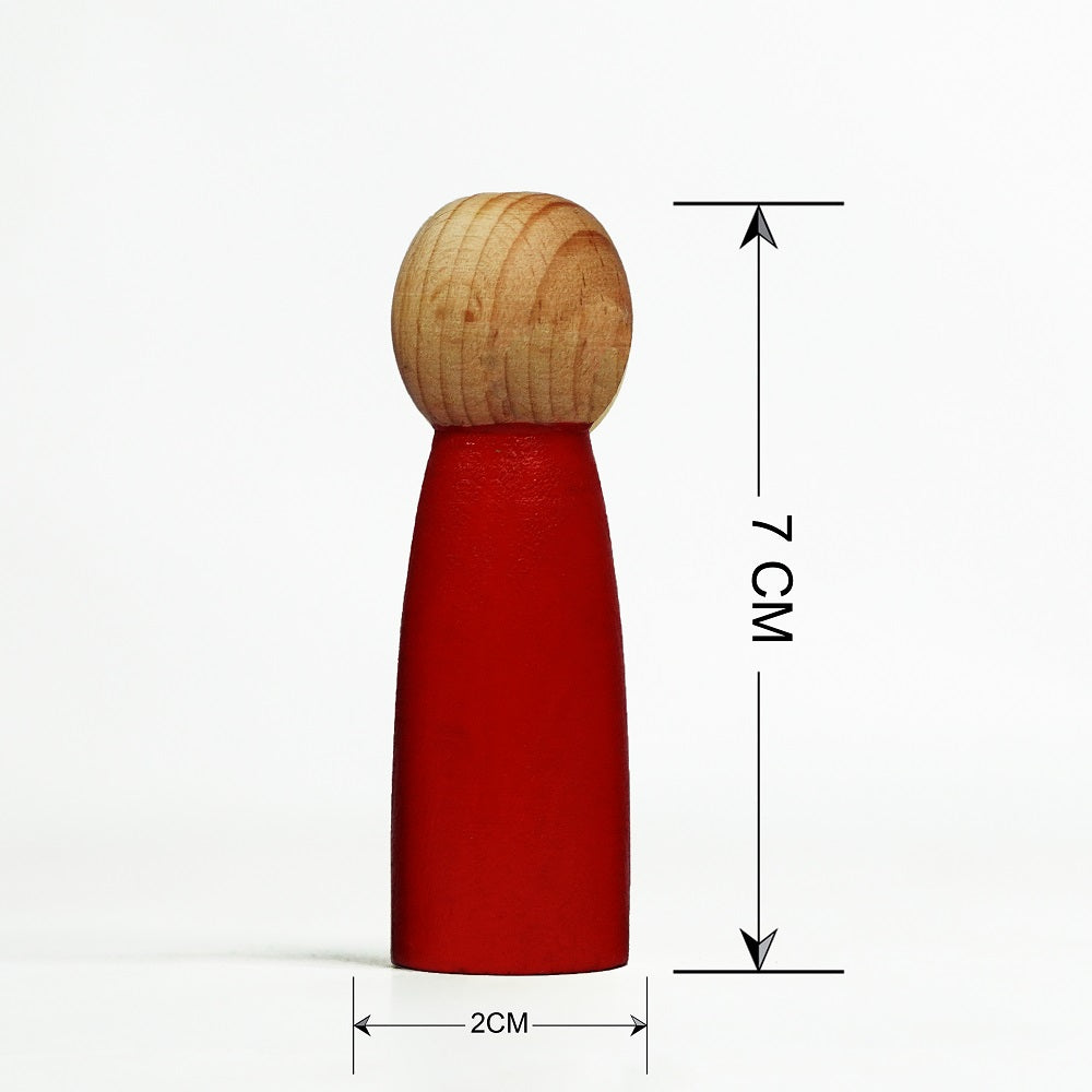 Buy Wooden Peg Dolls Toy Set of 7 Pcs  Rainbow Colors| Natural Toys