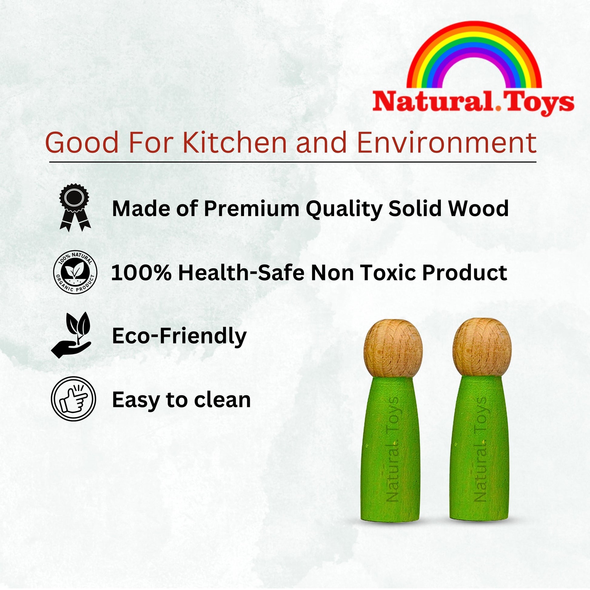 Wooden Peg Dolls Toy Set of 7 Pcs  Rainbow Colors| Natural Toys |