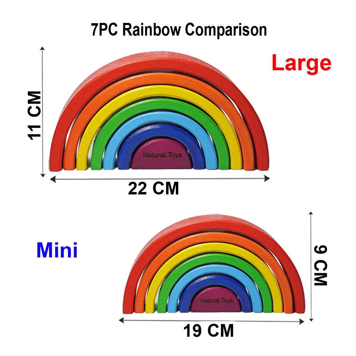 Buy 7 Piece Wooden Rainbow Small Stacking Toy | Natural Toy