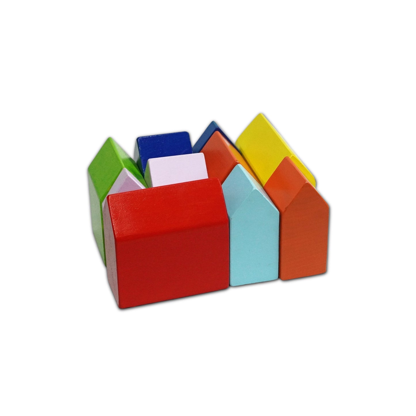Buy 10PC Wooden Pretend Toy House Set Rainbow Color | Natural Toys