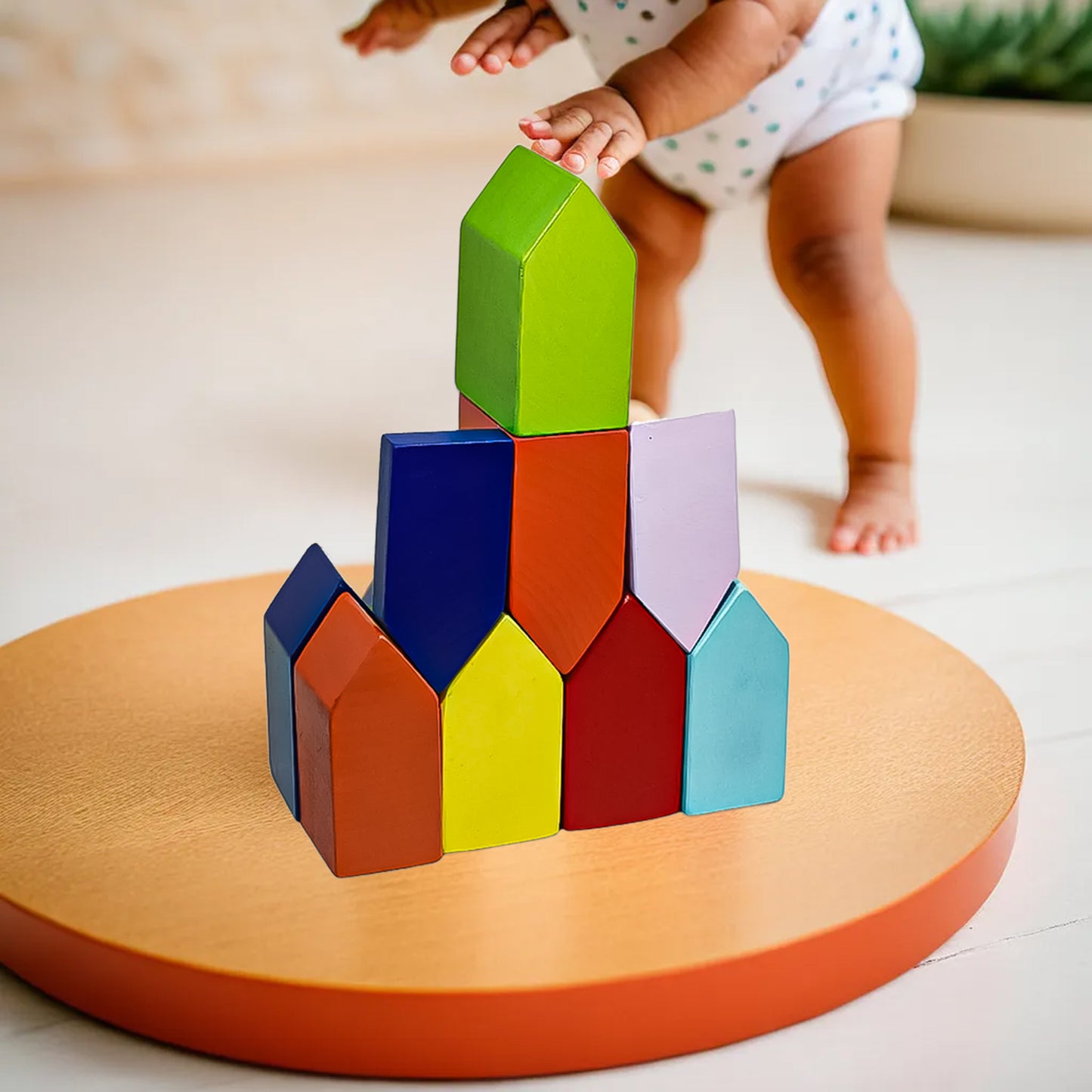 Buy 10PC Wooden Pretend Toy House Set Rainbow Color | Natural Toys