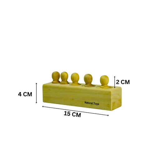 Natural Toys | Uncoloured 4 Block Wooden Knobbed Cylinder - Montessori Toy
