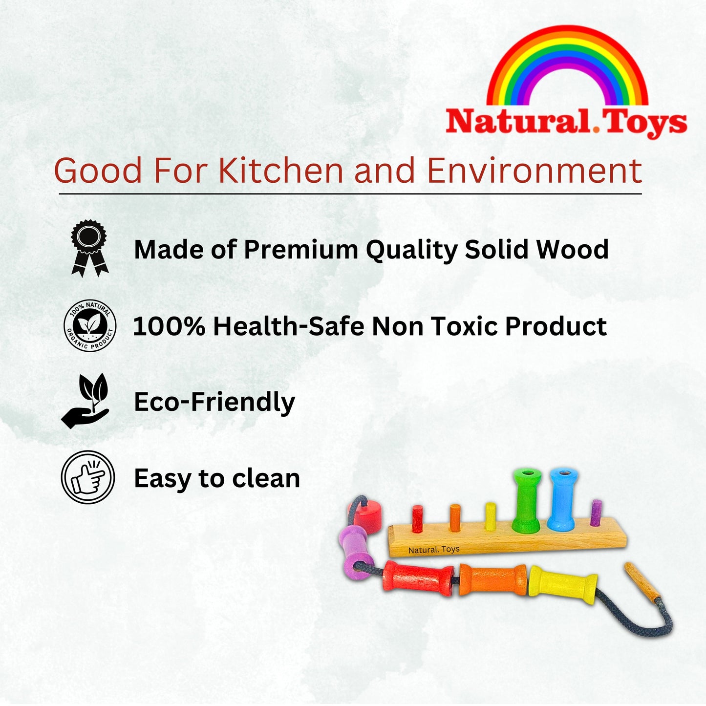 Buy Wooden Lacing Toy with 6 Lacing Pegs and Needle | Natural Toys