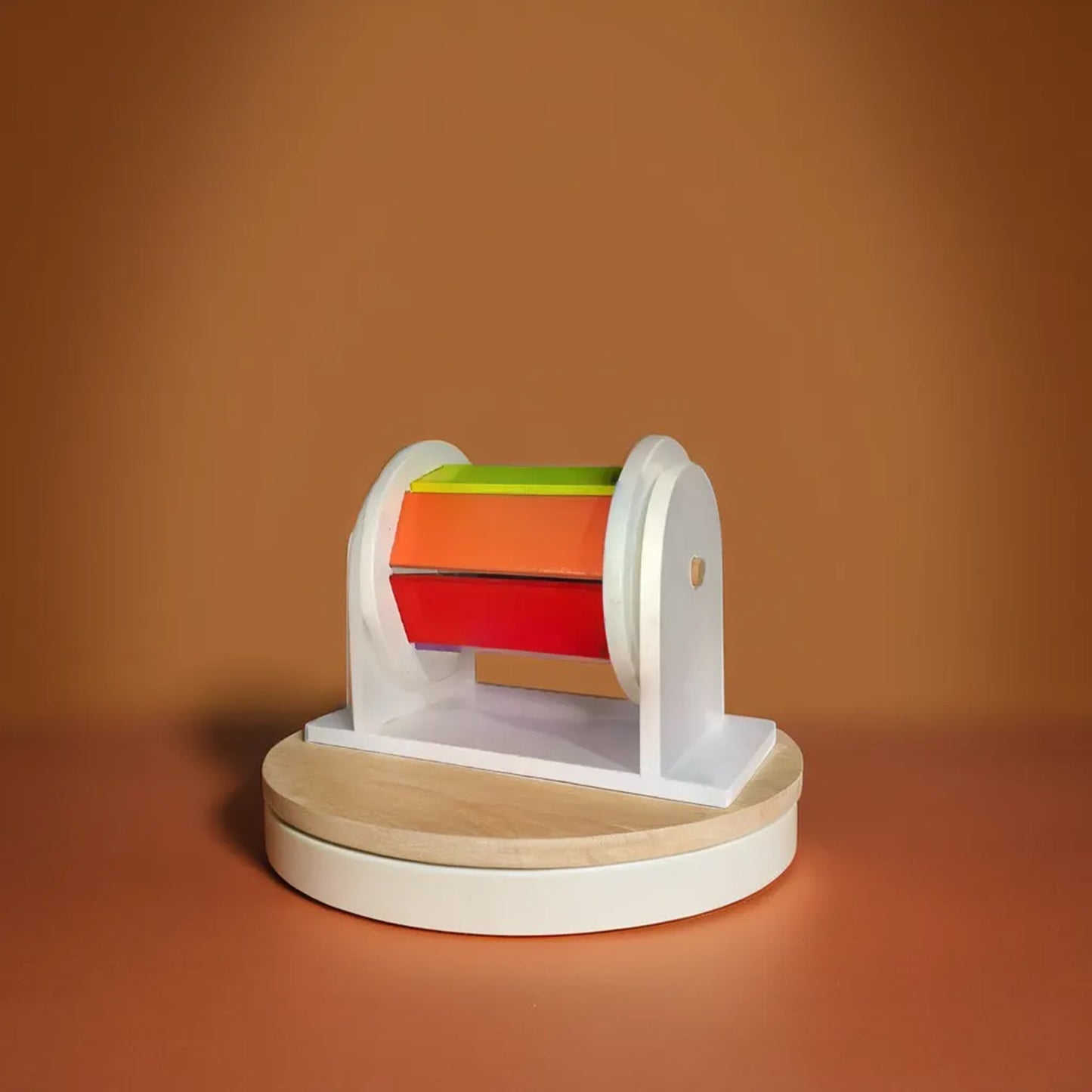 Buy Wooden Rainbow Wheel Rolling Rattle Toy Musical Toy Spinning Wheel | Natural Toys