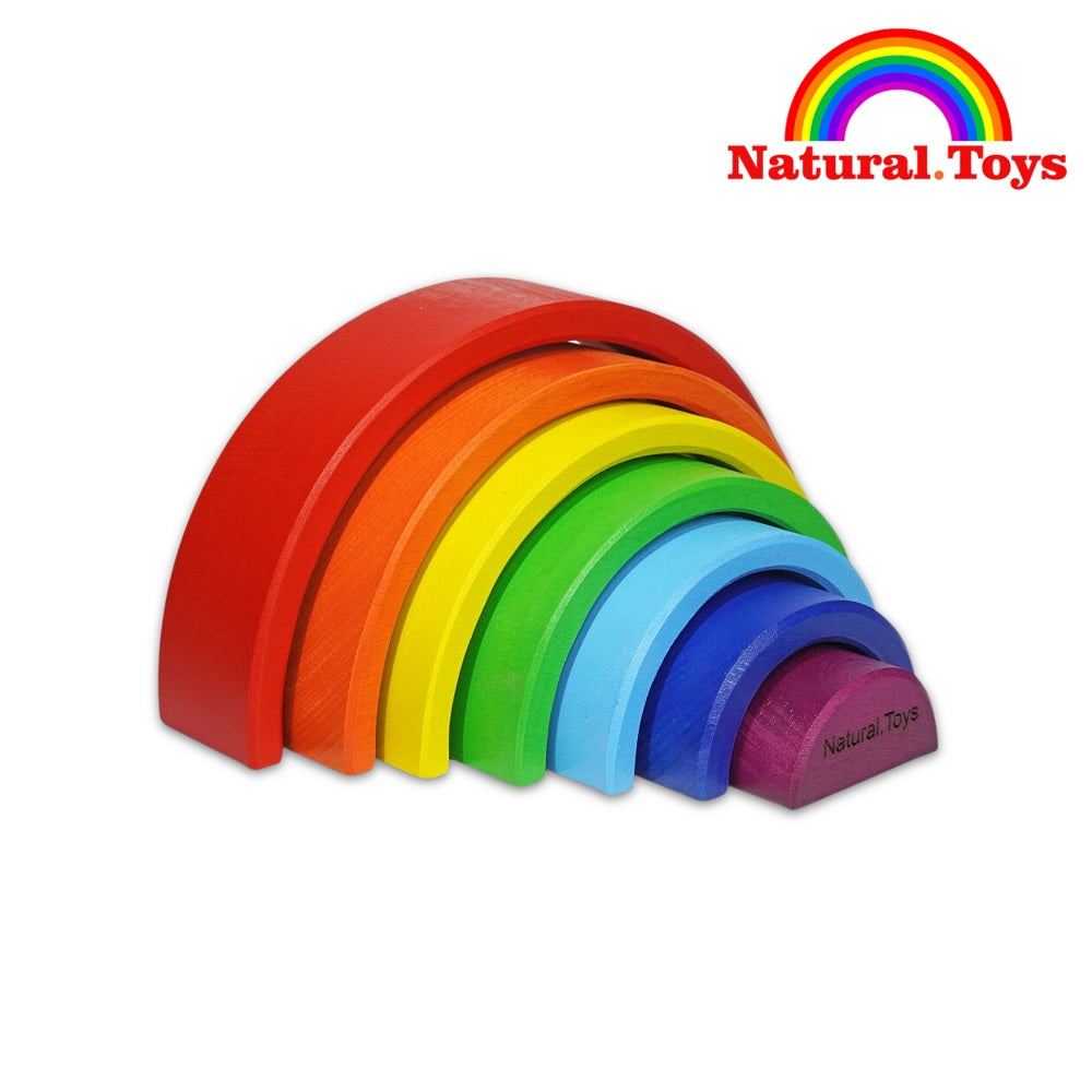 Buy 7 Piece Wooden Rainbow Stacker Stacking Toy | Natural Toy