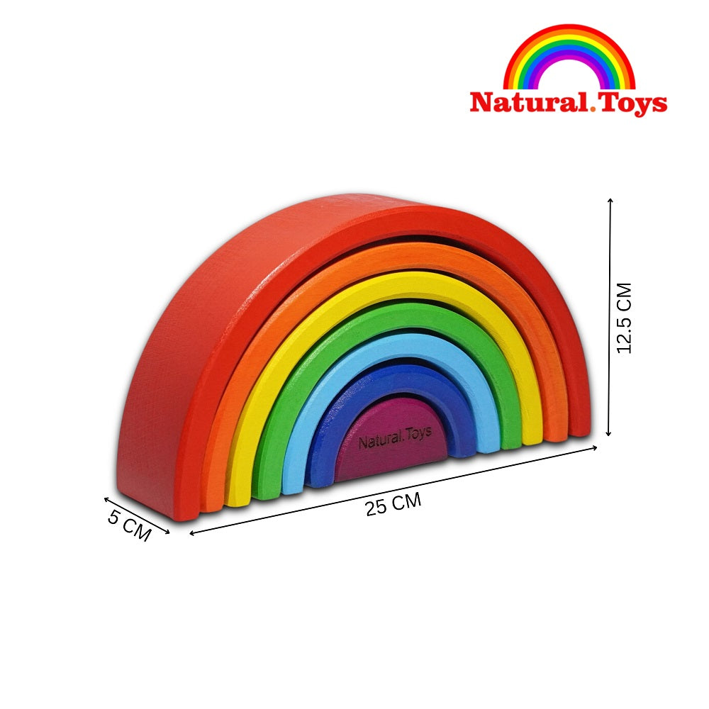 Buy 7 Piece Wooden Rainbow Stacker Stacking Toy | Natural Toy