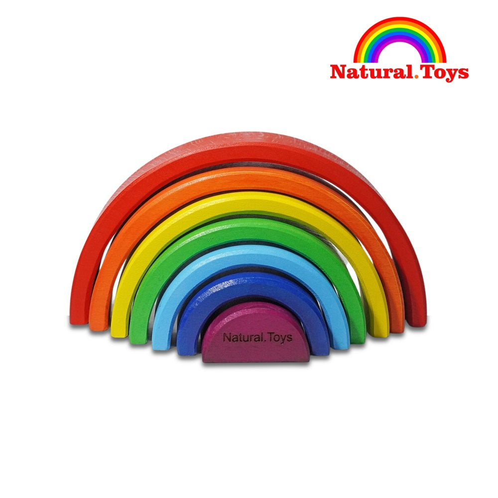 Buy 7 Piece Wooden Rainbow Stacker Stacking Toy | Natural Toys