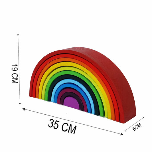Buy 12 Piece Wooden Rainbow Stacker | Natural Toys