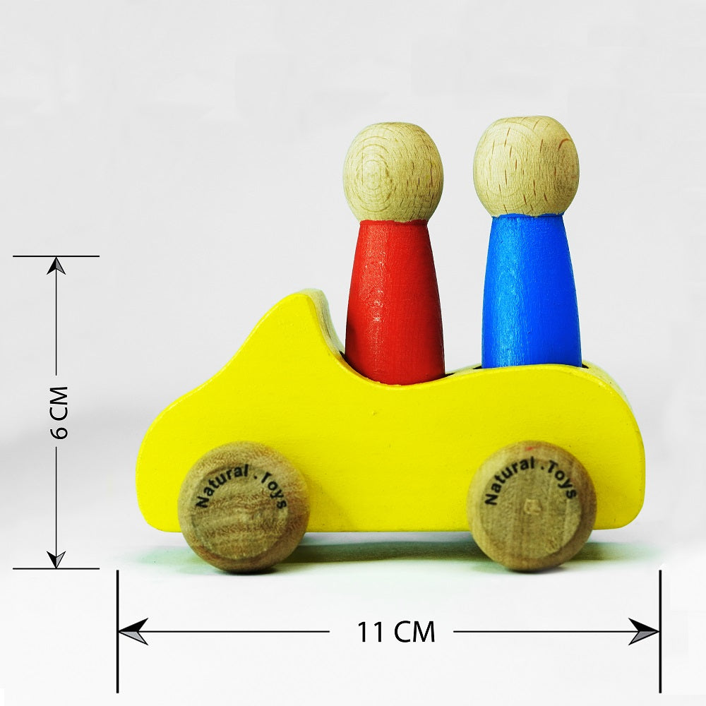 Natural Toys | Wooden Toys Combo Gift Kit for 6 Month+ | 1 Wooden Push Pull Toy Car, 1 Wooden Peek-A-Boo, 2 Wooden Maracas Toy, 1 Wooden Amazing Car (Pack of Seven Toys)