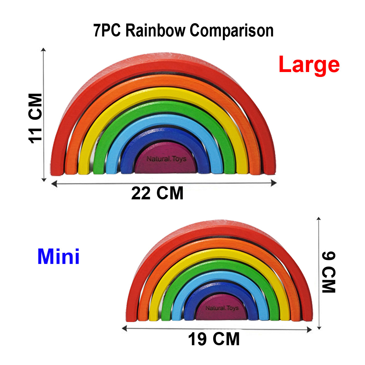 Buy 7 Piece Wooden Rainbow Stacker Stacking Toy | Natural Toys