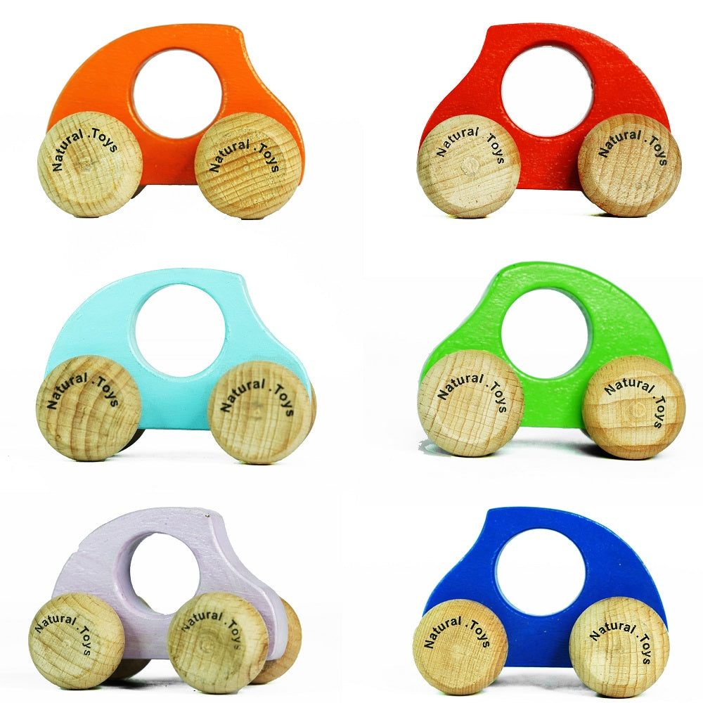 Buy Natural.Toys Wooden Push Pull Toy Car Combo of 6 Cars(Red, Blue, Green, Yellow, Orange, Violet)