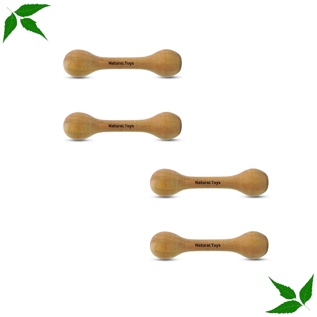 Buy Wooden Teether Dumbler Dumbbell Sticks For Babies, Baby wood baby Teether Chusni Sacker/ Soother Rattle Nibbler Teething Toy teeher for baby