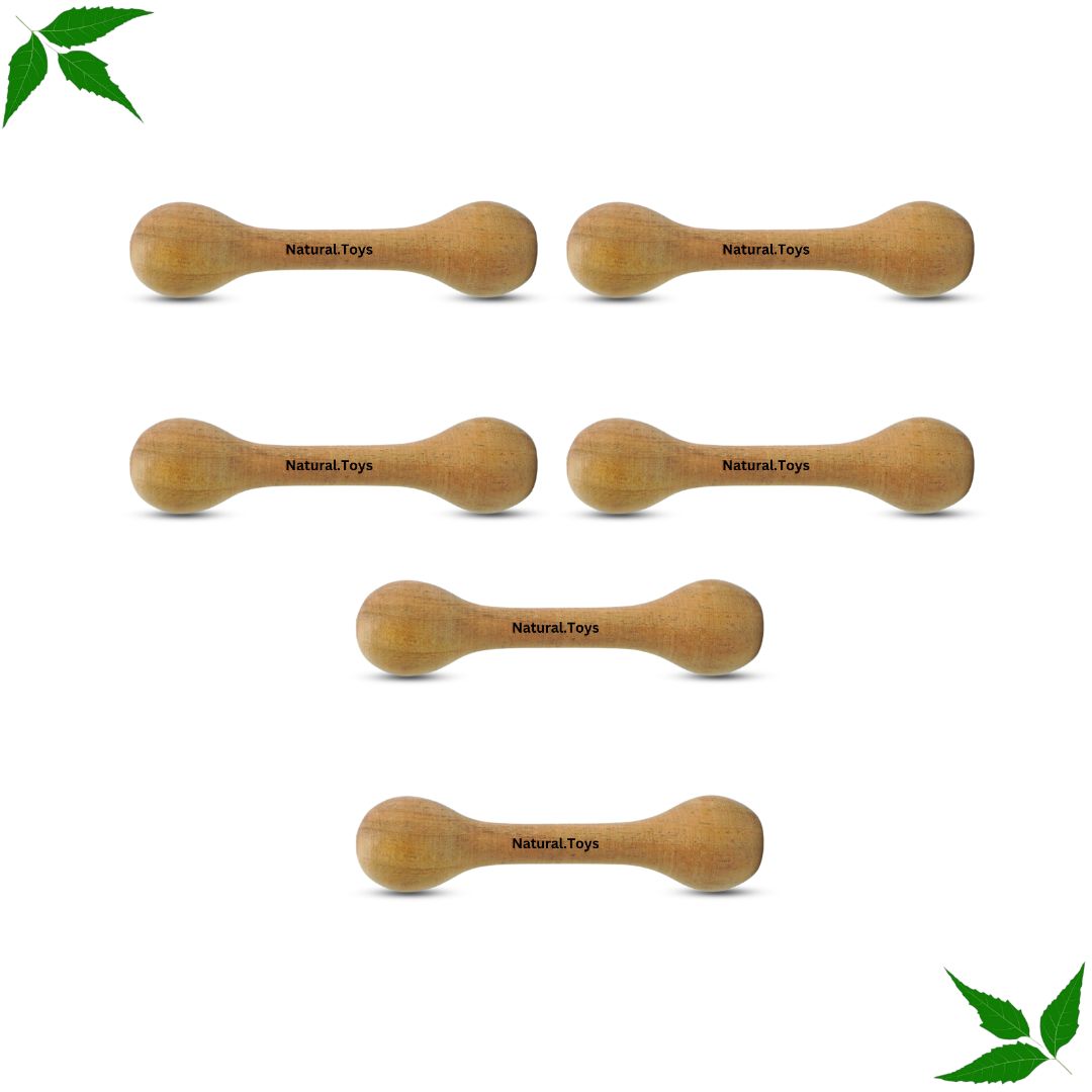 Buy Wooden Teether Dumbler Dumbbell Sticks For Babies, Baby wood baby Teether Chusni Sacker/ Soother Rattle Nibbler Teething Toy teeher for baby