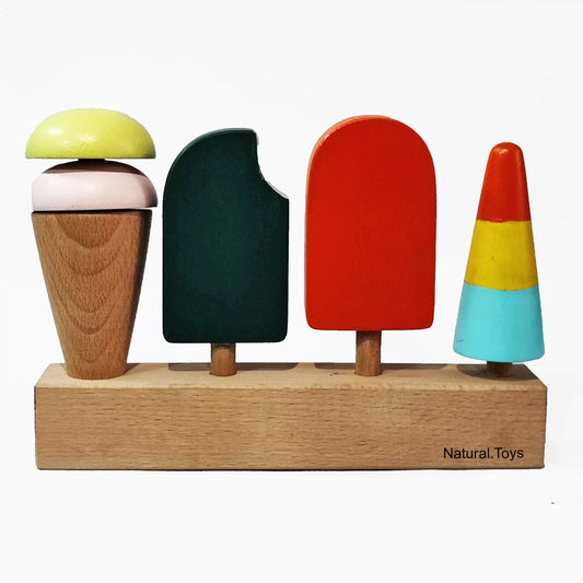 Buy Wooden Pretend Toy Ice Cream Set | Natural Toys
