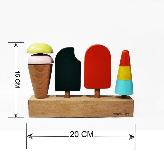 Buy Wooden Pretend Toy Ice Cream Set | Natural Toys