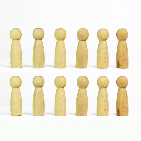 Buy Natural.Toys | Wooden Peg Dolls UnColoured 12 Pcs