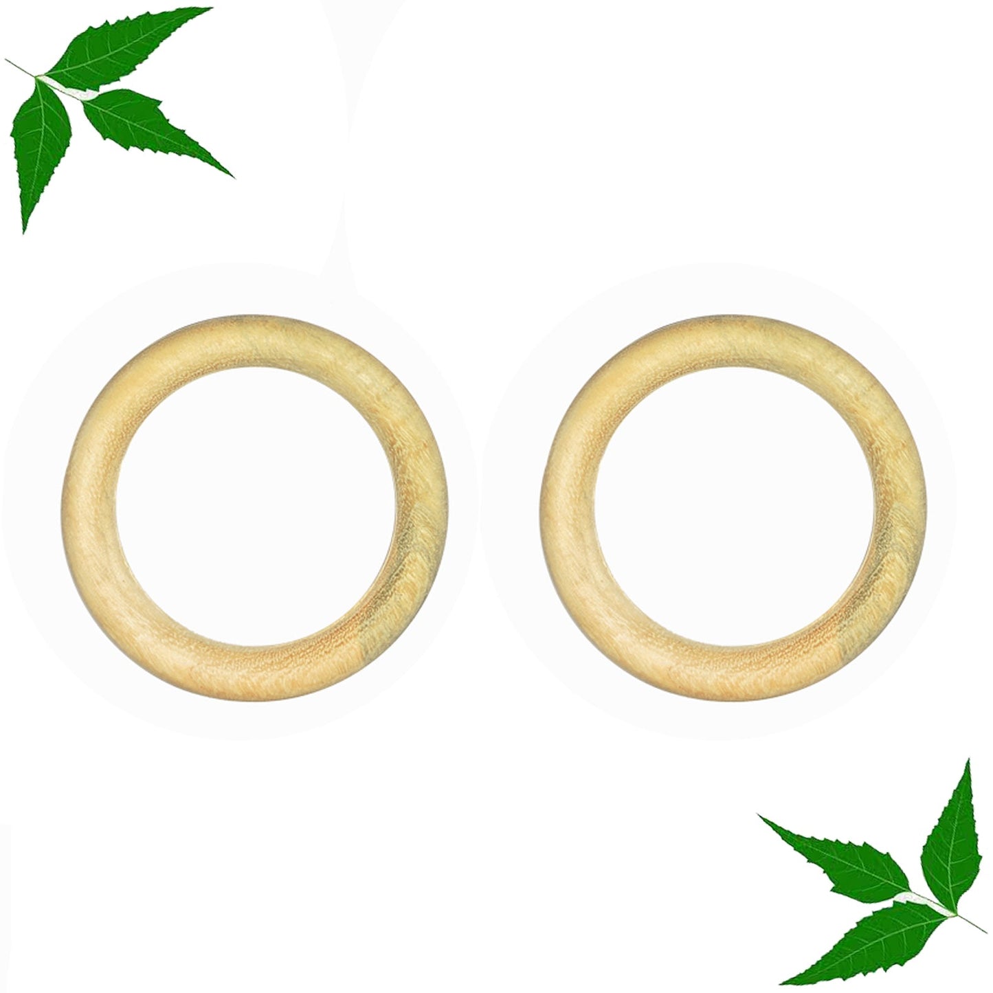 Buy Natural.Toys Wooden Teether Ring/Neem Wood Teeth Ring For Babies, Teethers Sacker/ Soother wood Rattle Nibbler Teething Toy teeher Pack of 2 Pc