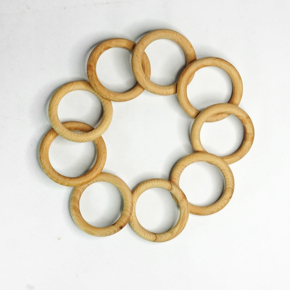 Buy Natural.Toys Wooden Teether Ring/Neem Wood Teeth Ring For Babies, Teethers Sacker/ Soother wood Rattle Nibbler Teething Toy teeher Pack of 2 Pc