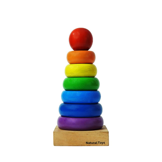 Buy Wooden Stacking Rings in Rainbow Colors | Natural Toys