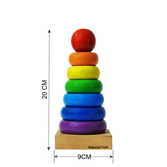 Buy Wooden Stacking Rings in Rainbow Colors | Natural Toys