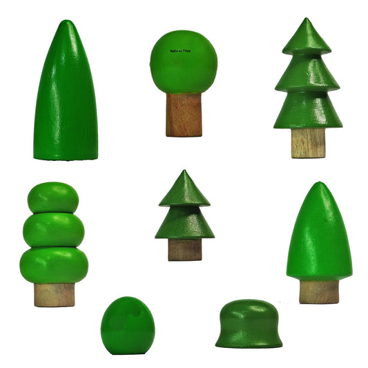 Buy Wooden Tree Set of 8 Trees Natural Pretend Toy | Natural Toys